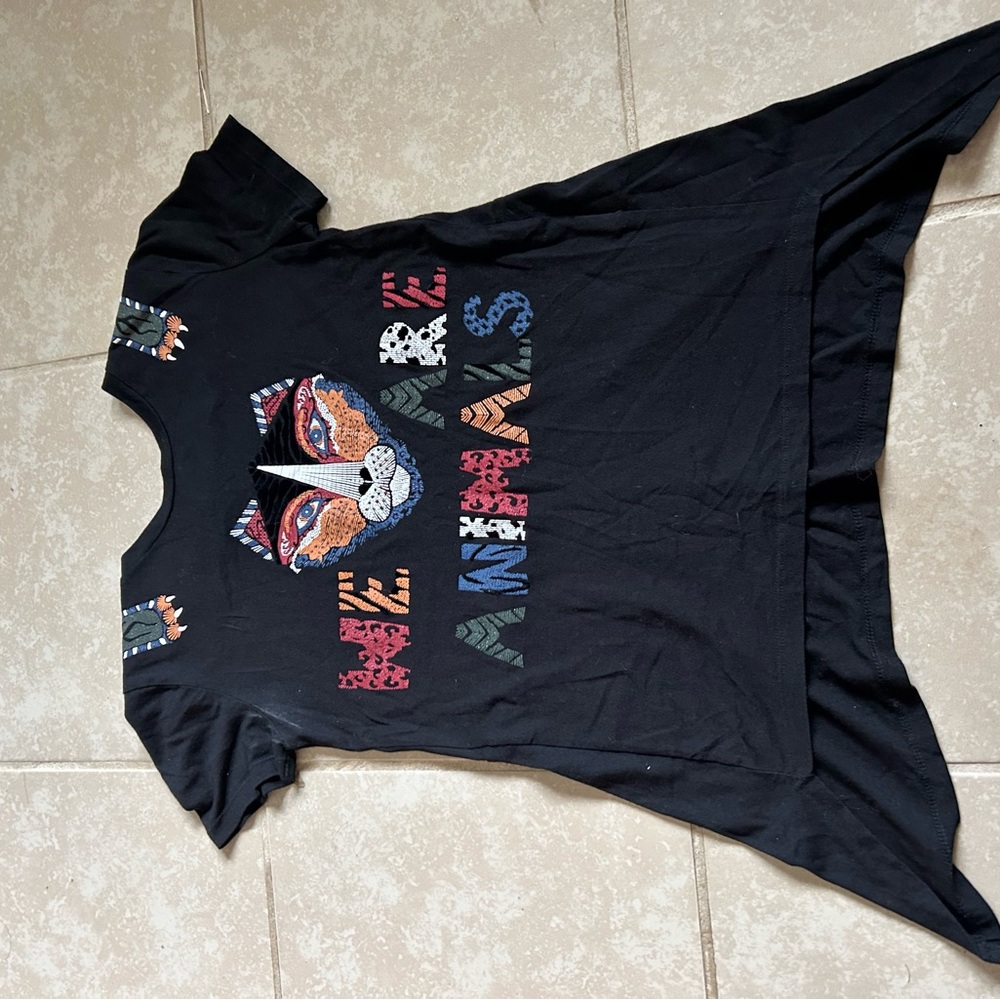 Desigual Black T-Shirt with Graphic Design